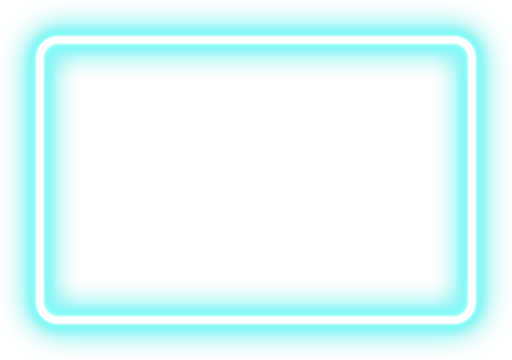 Blue Rectangle Neon Glowing Shape