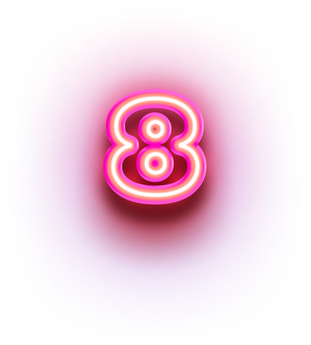 Neon Number Eight